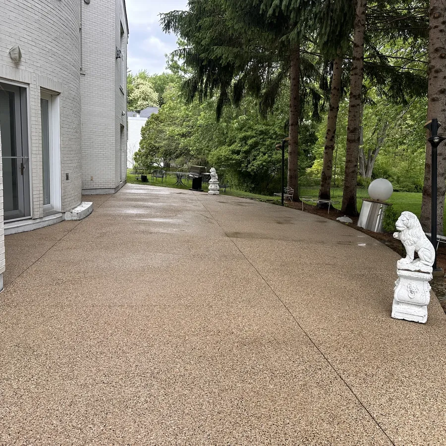Pressure washing after, clean concrete