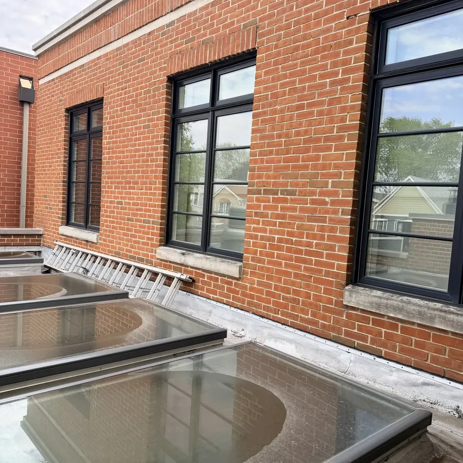 Window cleaning before, Chicago North Shore